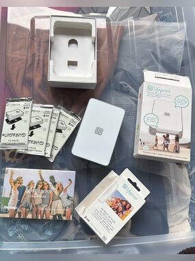 White Portable Photo Printer - Compact Mobile Photo Printer